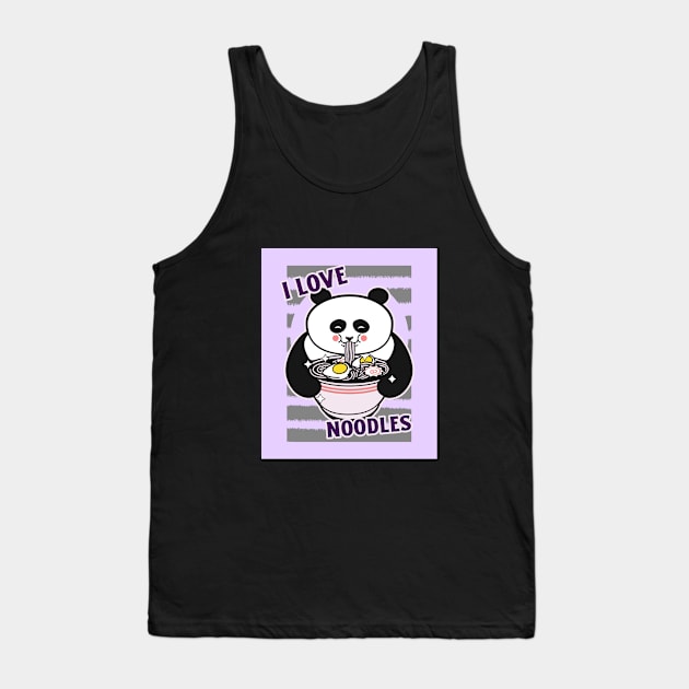 Cute Panda Ramen Tank Top by InfiniTee Design